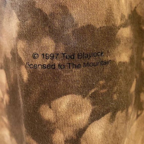 Vintage 1997 The Mountain Bald Eagle Graphic Shirt Men's Large Brown Tye-Die Tee - Picture 10 of 12
